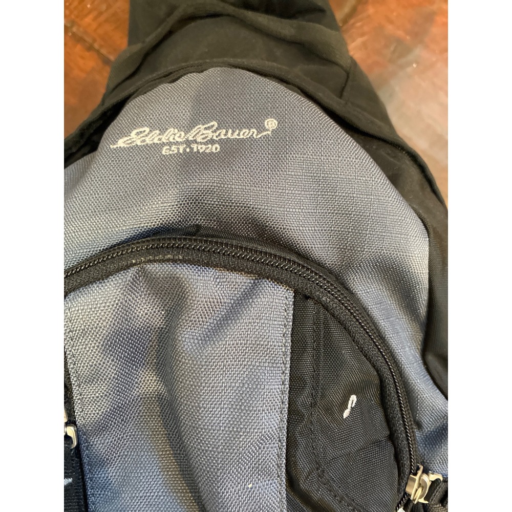 Eddie Bauer Sling Backpack 063-0157 OS‎ Black Grey Ripstop Nylon Crossbody Bag